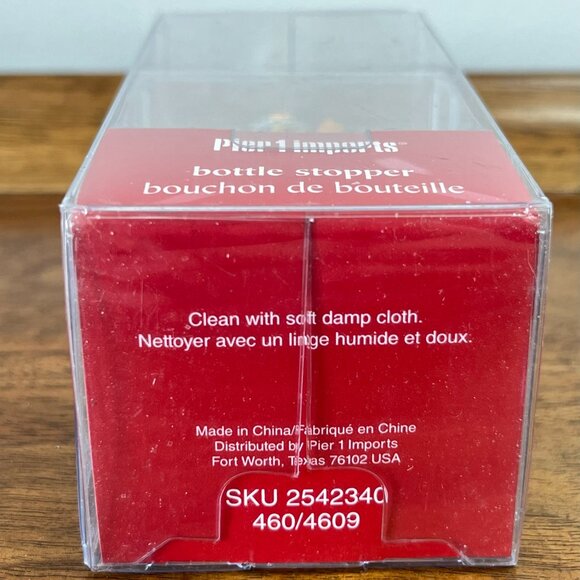 Pier 1 Glass Penguin Wine Bottle Stopper Christmas Santa Hat White Elephant Gift - Picture 7 of 7